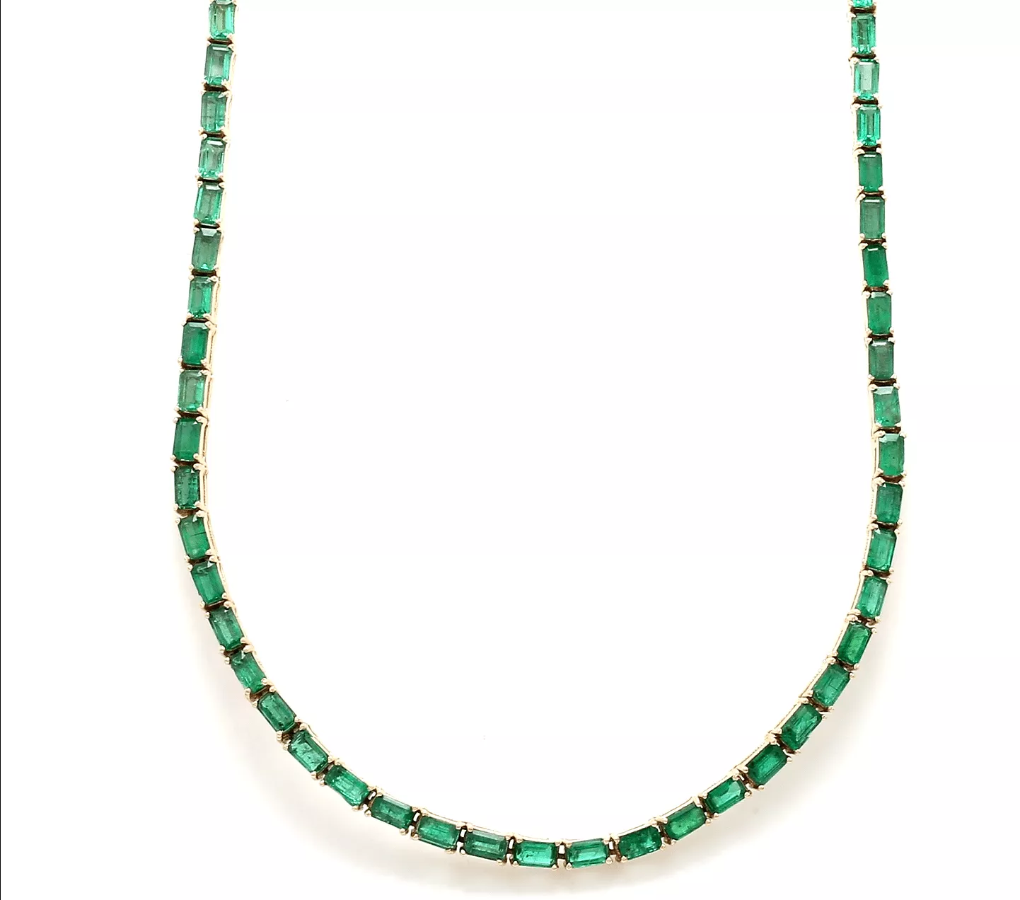 14K & 18K Gold East West Emerald Necklace