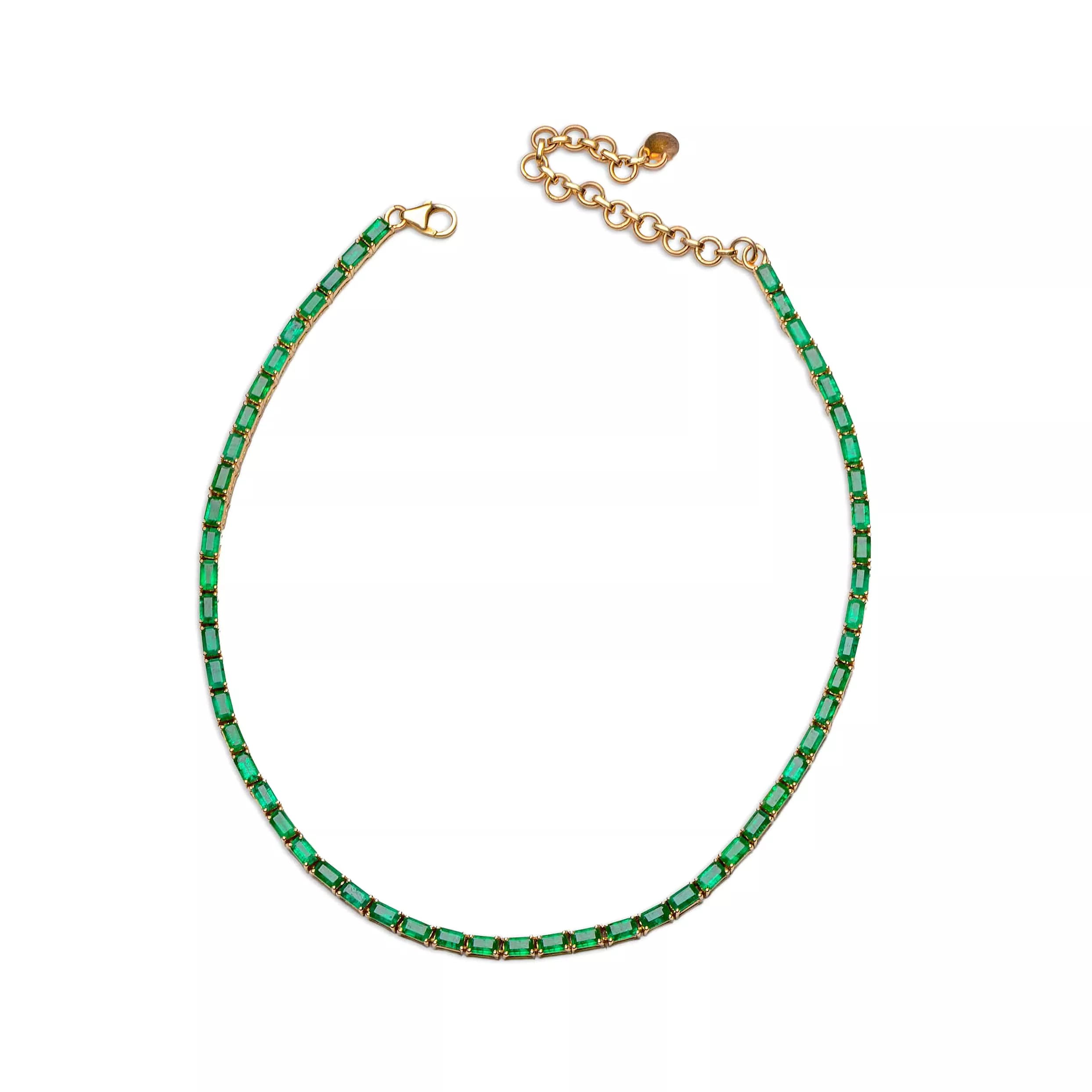 14K & 18K Gold East West Emerald Necklace