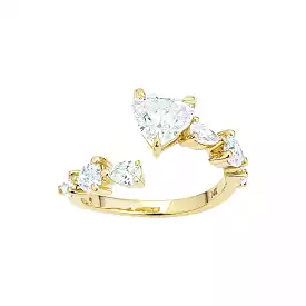 14K & 18K Heart and Pear Diamond Wrap Around Ring