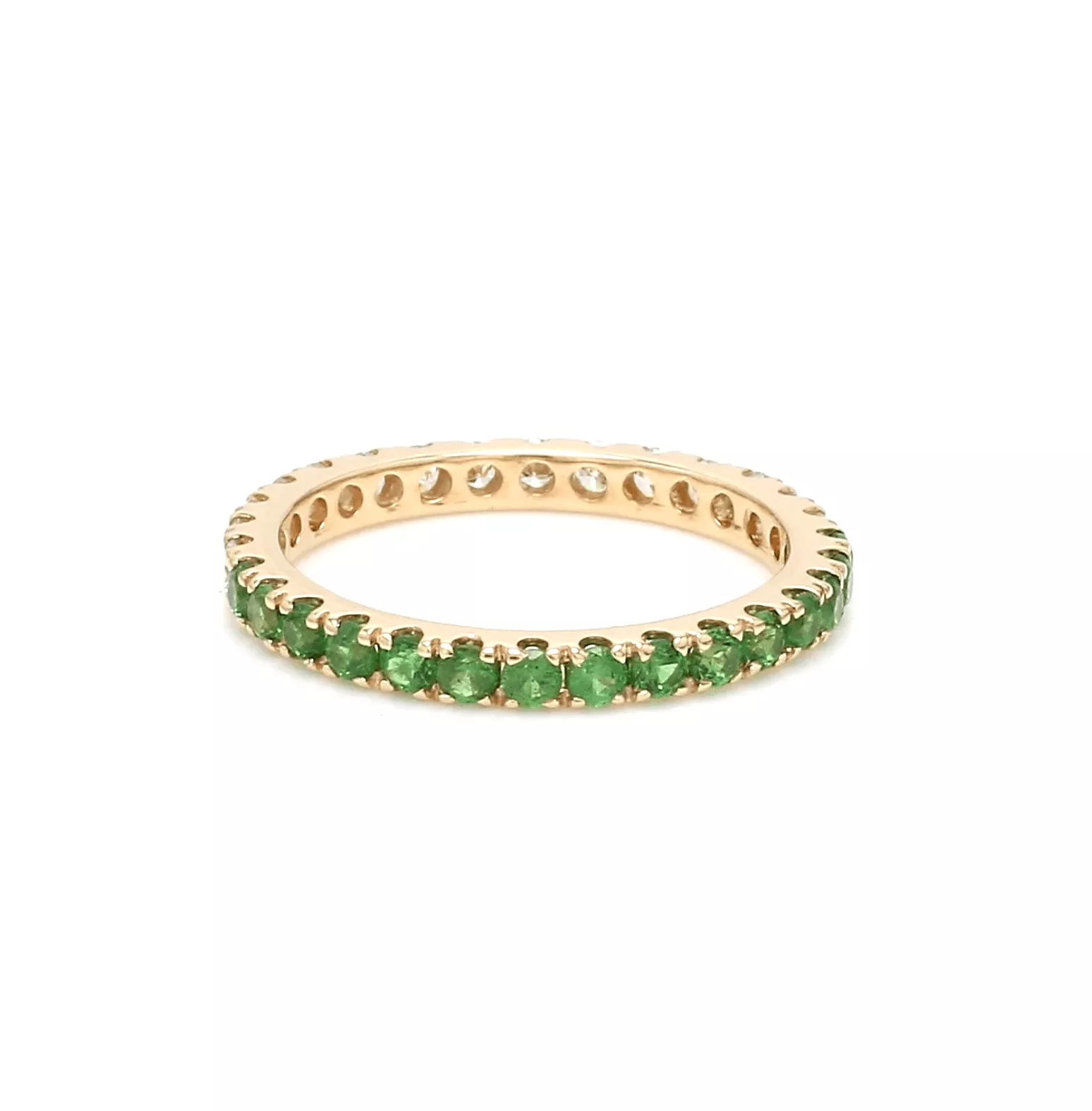 14K & 18K Ombre Tsavorite & Diamond Eternity Ring