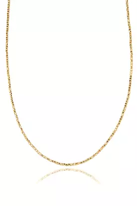 14k Gold Faceted Gold Bead Necklace