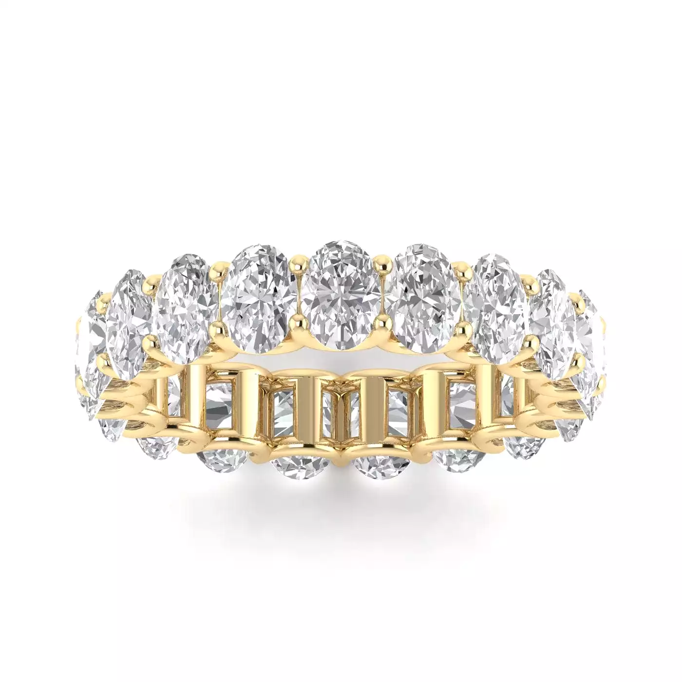 18K Gold and Oval Diamond Eternity Band, Lab Grown