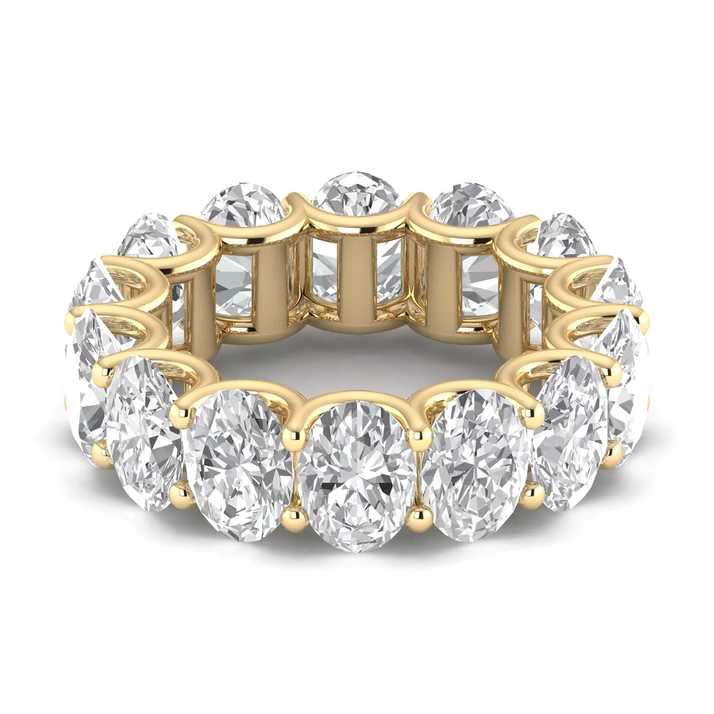 18K Gold and Oval Diamond Eternity Band, Lab Grown