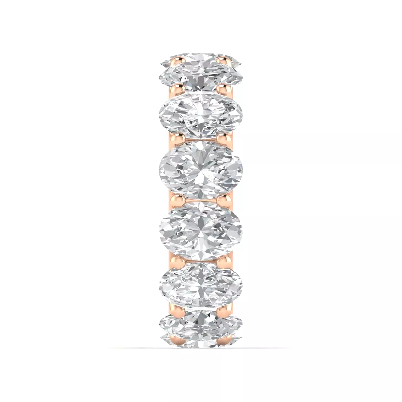 18K Gold and Oval Diamond Eternity Band, Lab Grown