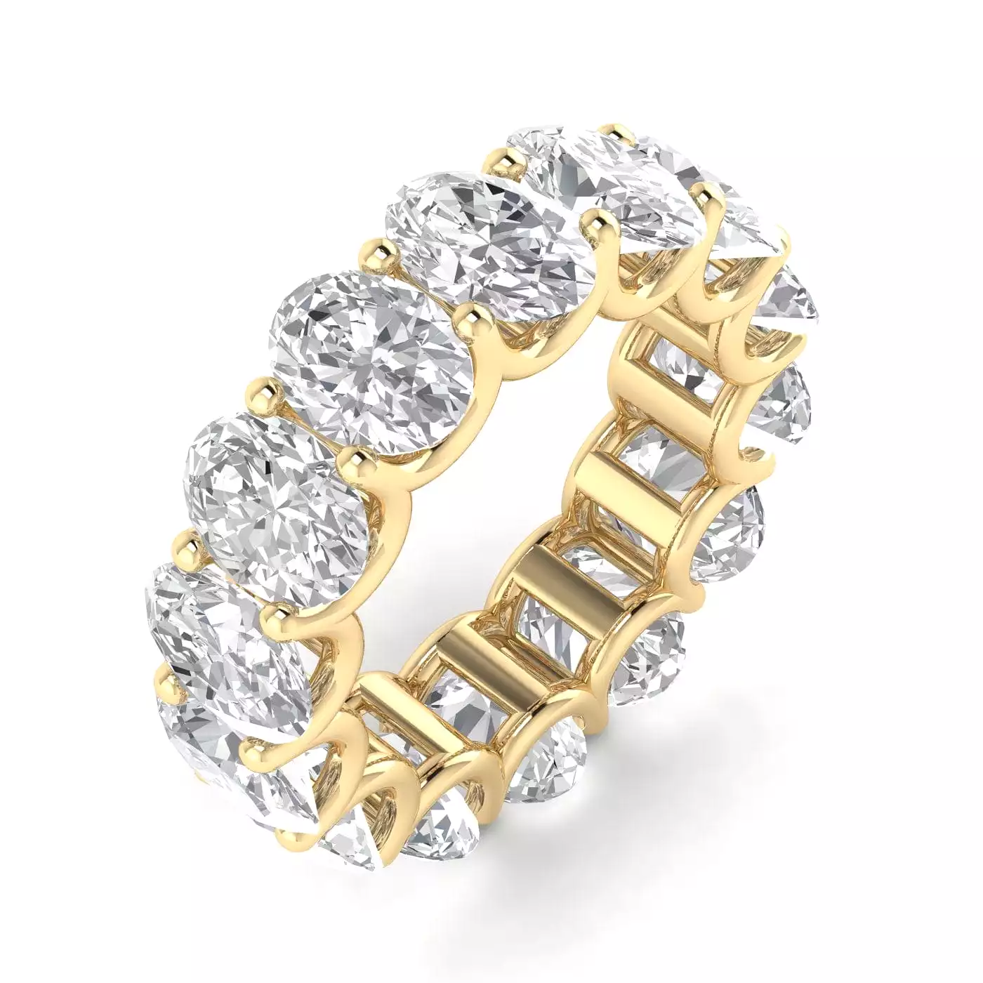 18K Gold and Oval Diamond Eternity Band, Lab Grown