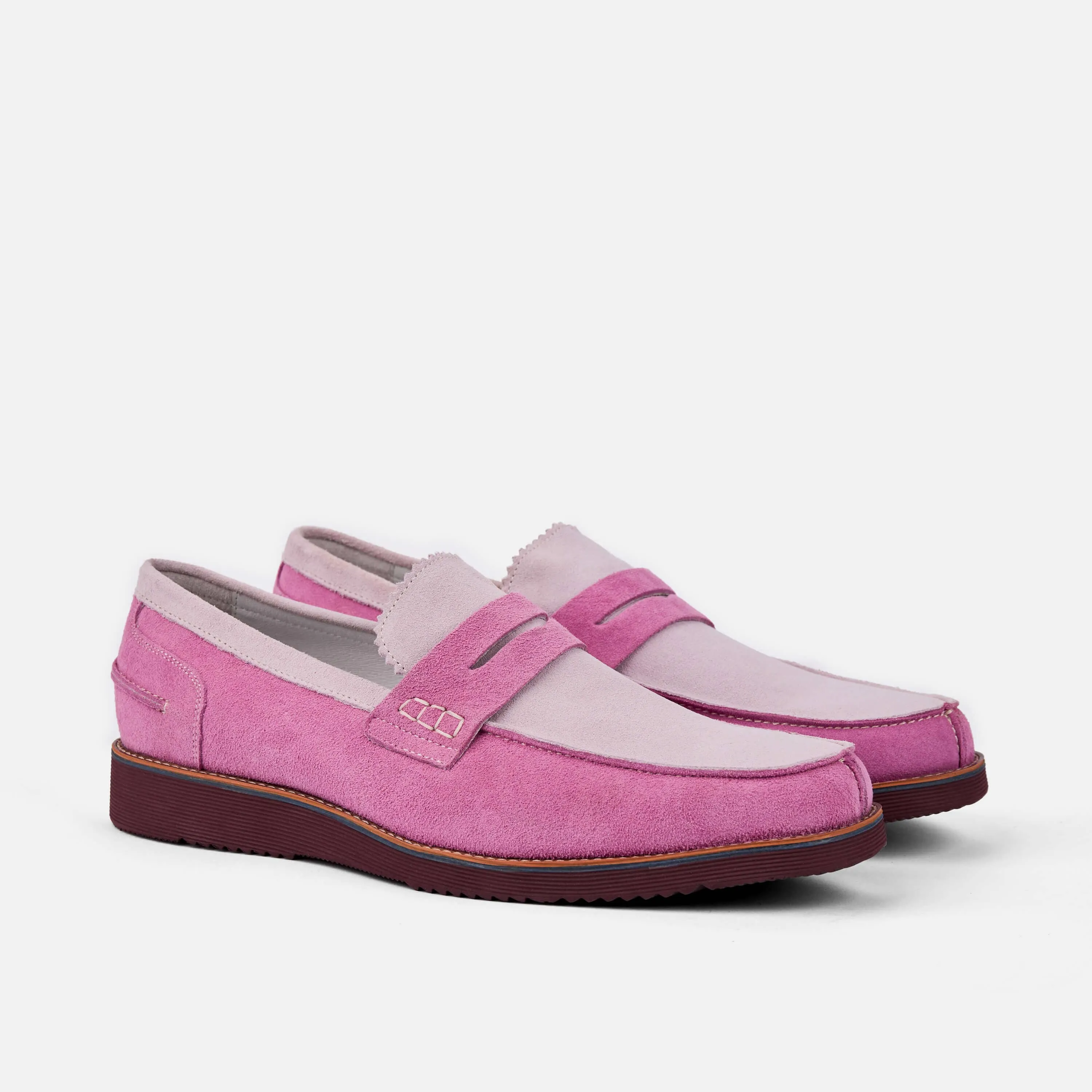 Abe Dusty Rose Suede Penny Loafers