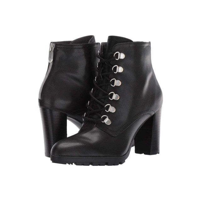 ADRIENNE VITTADINI Women's  •Thad•  Lug Sole Lace-up Bootie 6M Black Leather