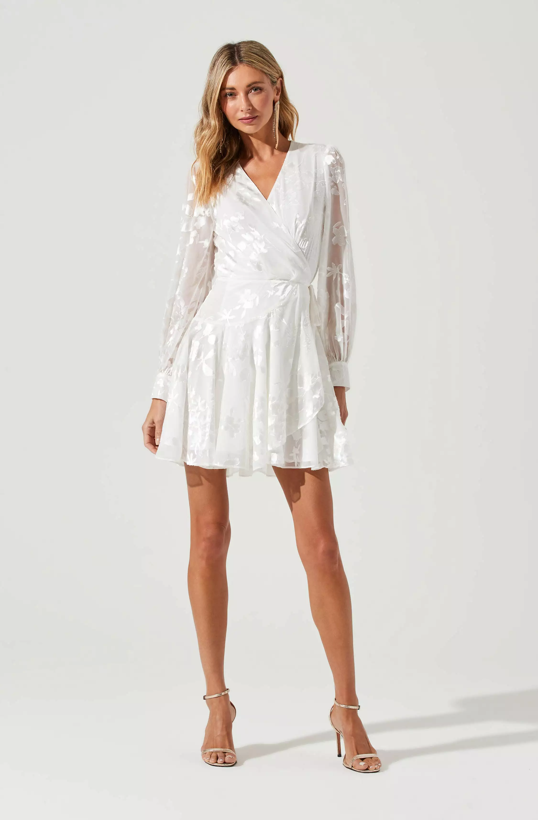 Aja Burnout Wrap Front Mini Dress