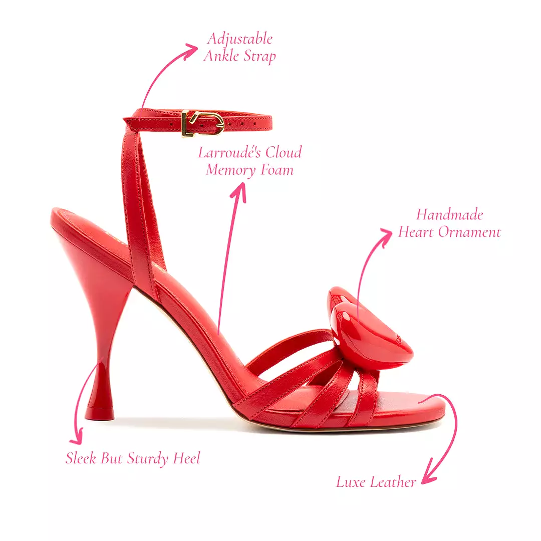 Amore Sandal in Scarlet Leather