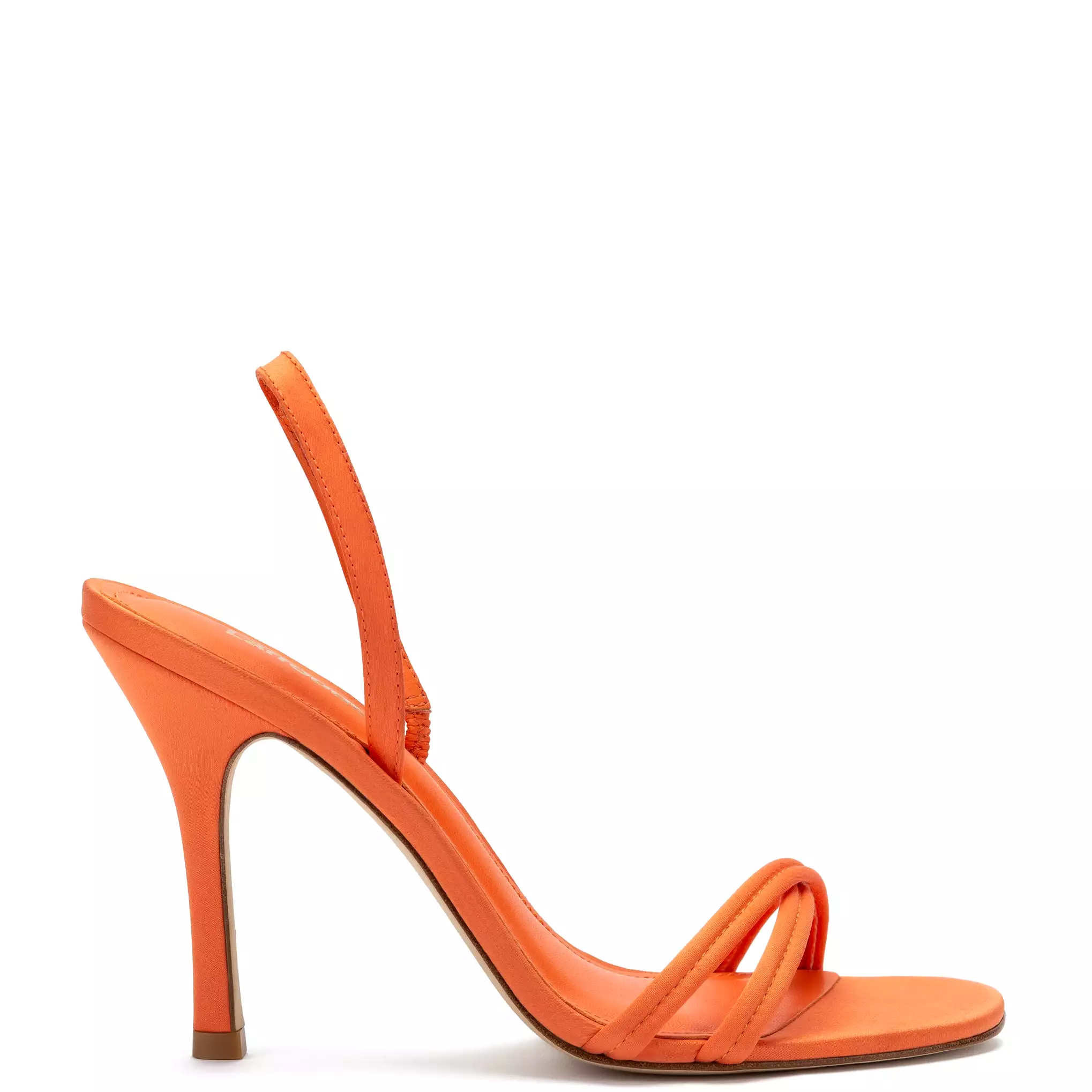 Annie Sandal In Orange Satin