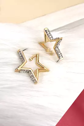 Baguette Star Hoop Earrings