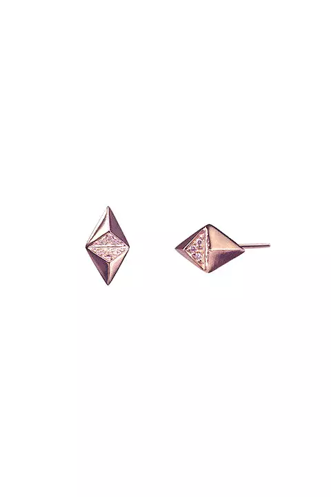 Billy Diamond Earring, 18k Rose Gold