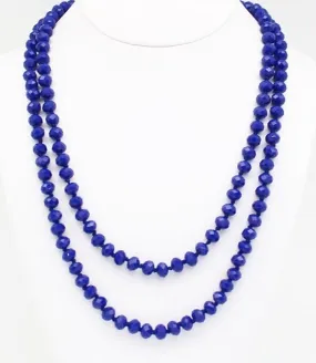 Blue Crystal 60 Strand Layering Necklace