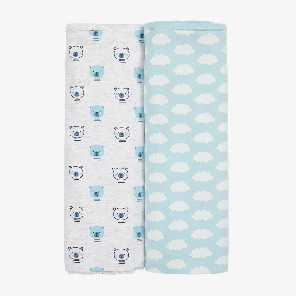 Blue Organic Cotton Blankets (2 Pack)