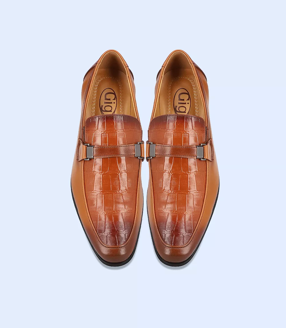 BM4167-TAN-Men Formal Slip-on's