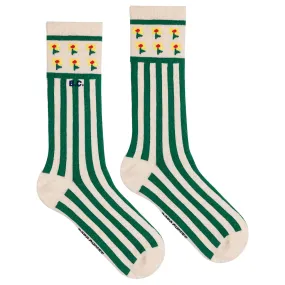 Bobo Choses Adult Unisex Pixel Flower Long Socks Green