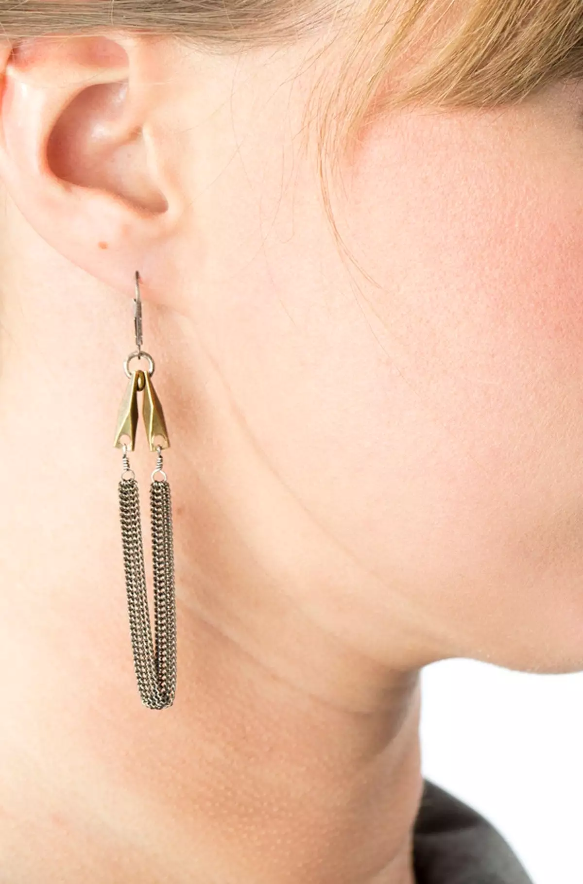 Brass Chevron Earrings