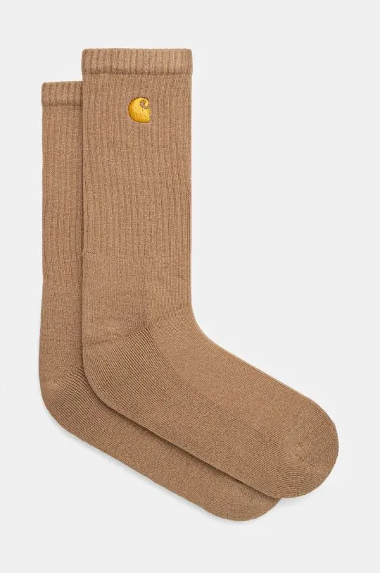 Carhartt WIP socks Chase Socks men's brown color I029421.2GQXX