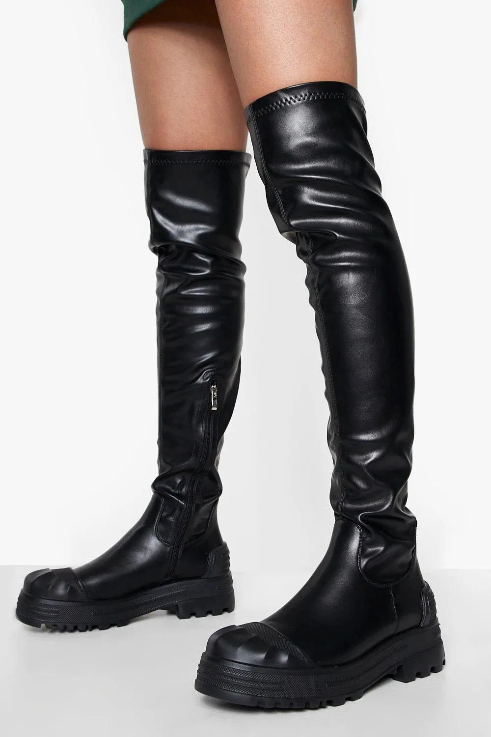 Chunky Stretch Over The Knee Boots