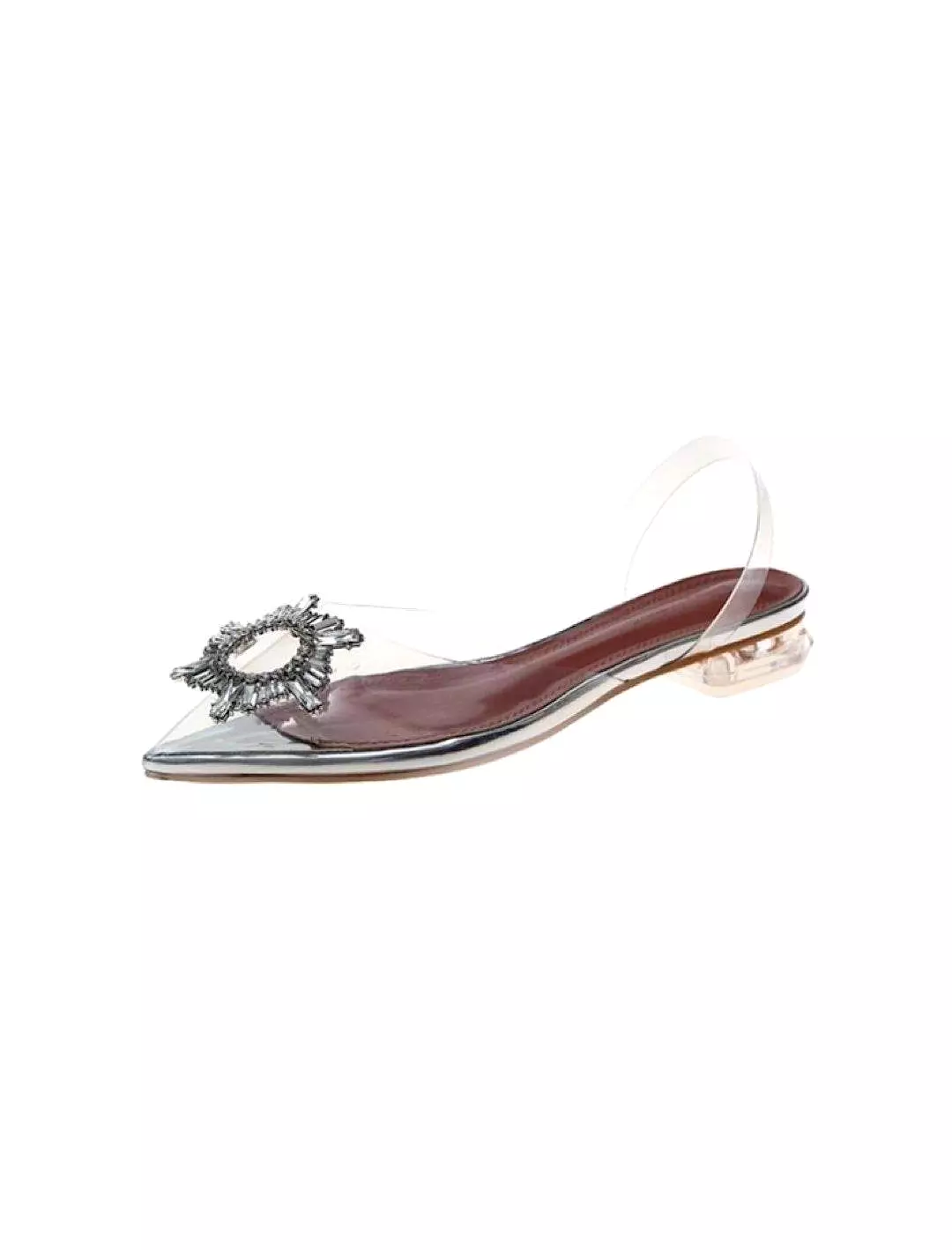 Crystal Pointed Toe Clear Flats