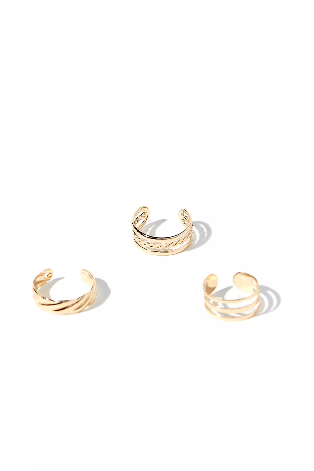 Cutout Twisted Toe Ring Set