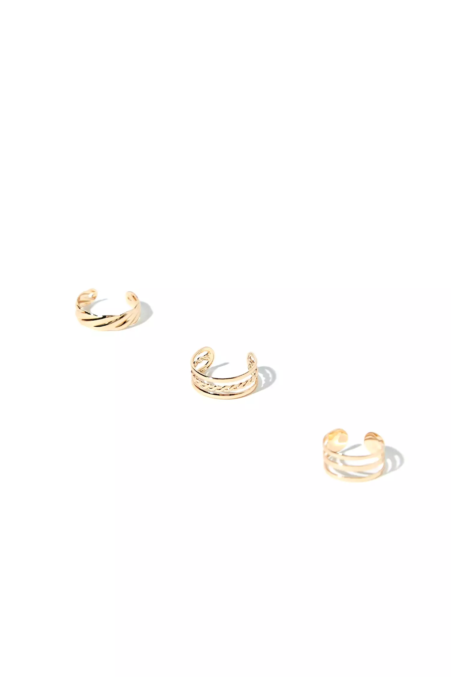 Cutout Twisted Toe Ring Set