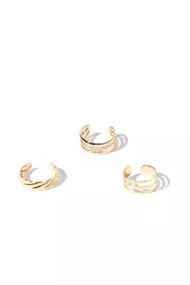 Cutout Twisted Toe Ring Set