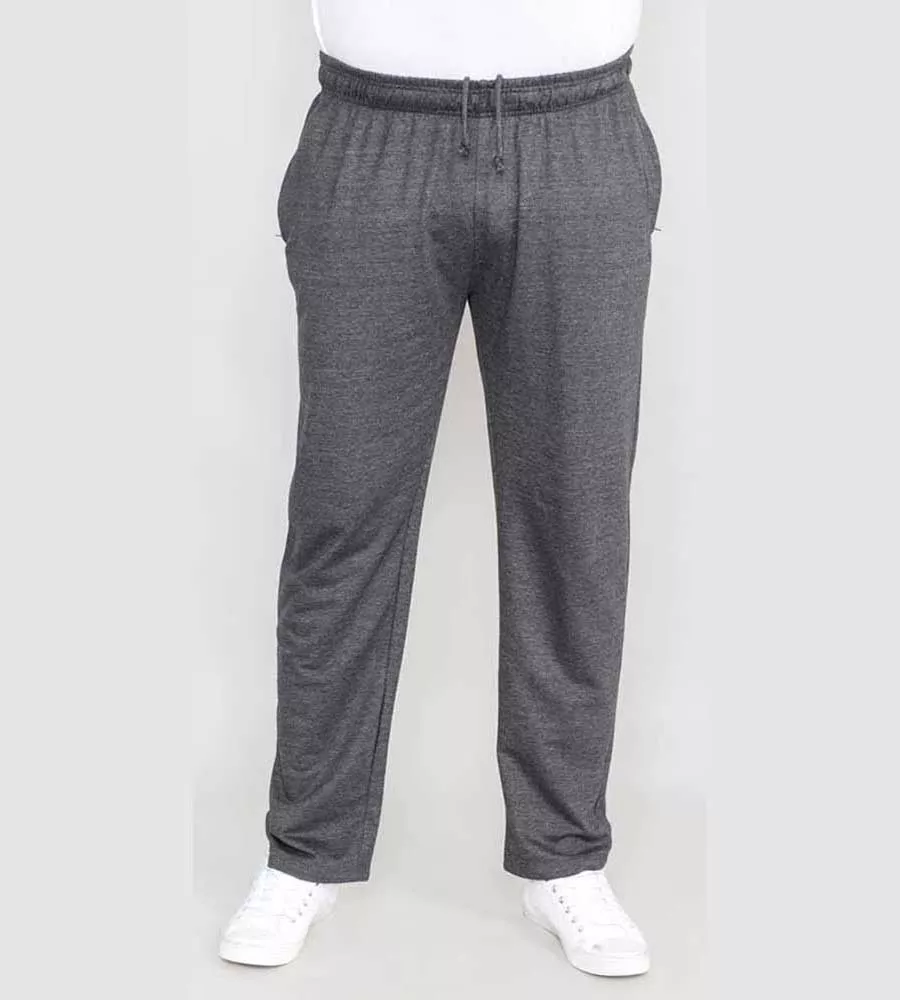 D555 Big Mens Grey Lightweight Fleece Jogging Bottom With Open Hem (RORY GREY)