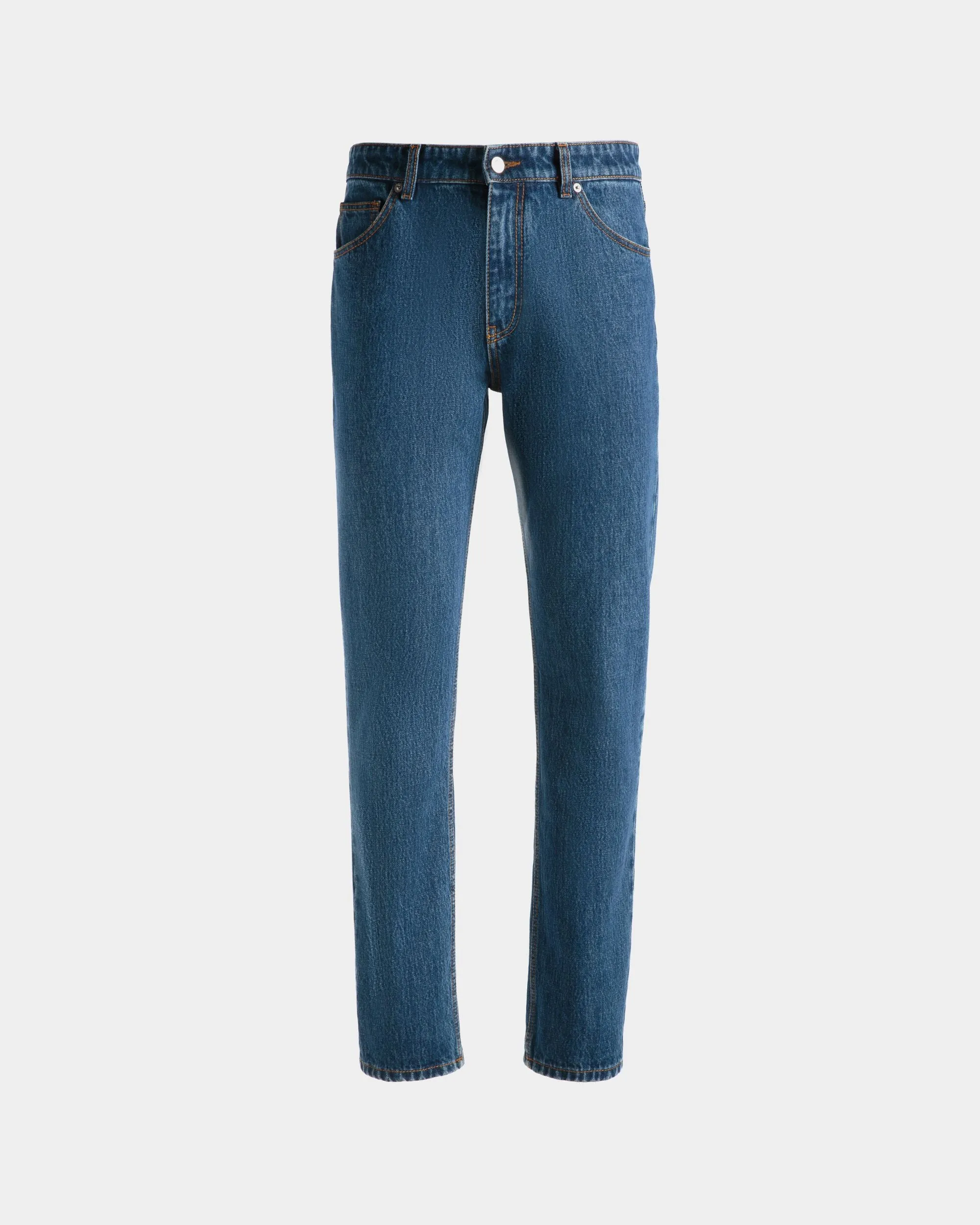 Denim Pants In Blue Cotton 