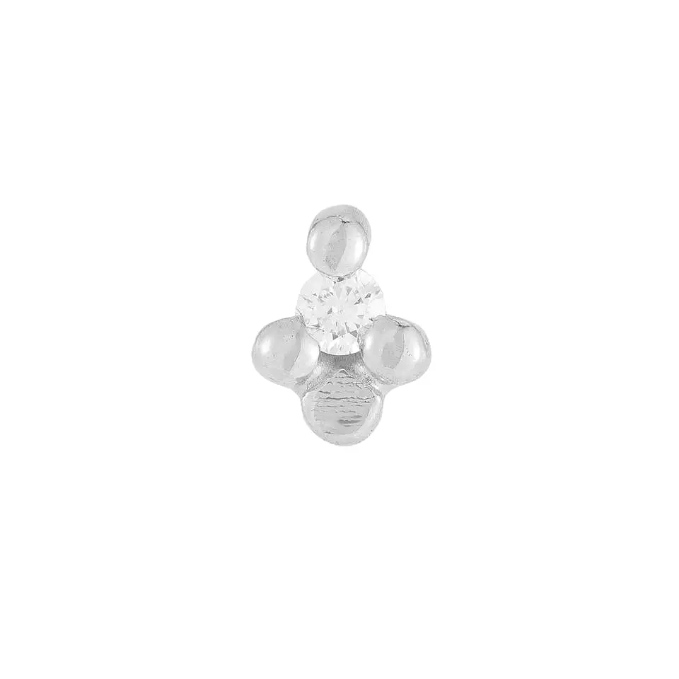 Diamond Flora Stud (Single), White Gold