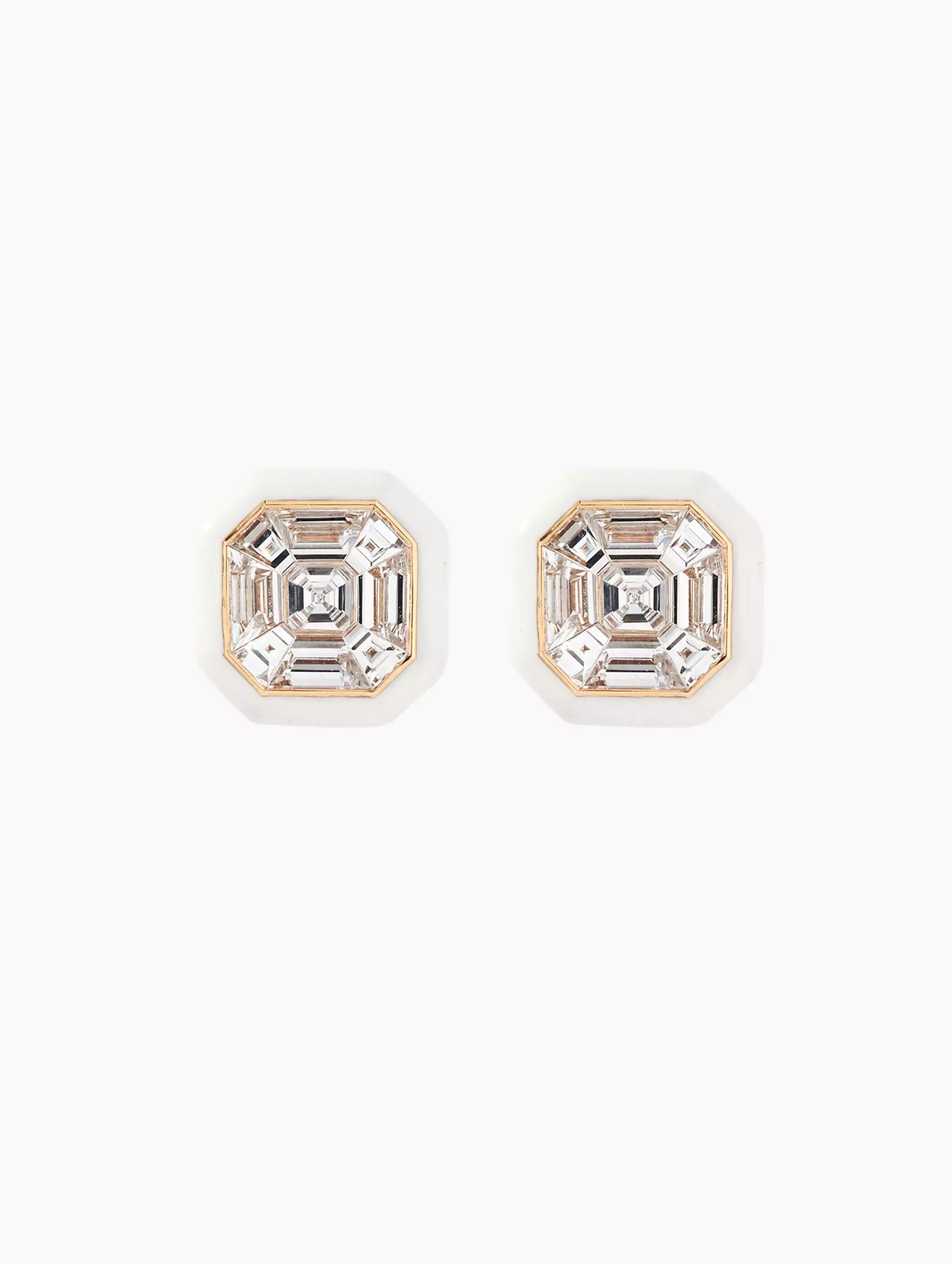 Diamond Puzzle Stud Earrings