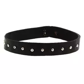 Diamond Studded Leather Bracelet