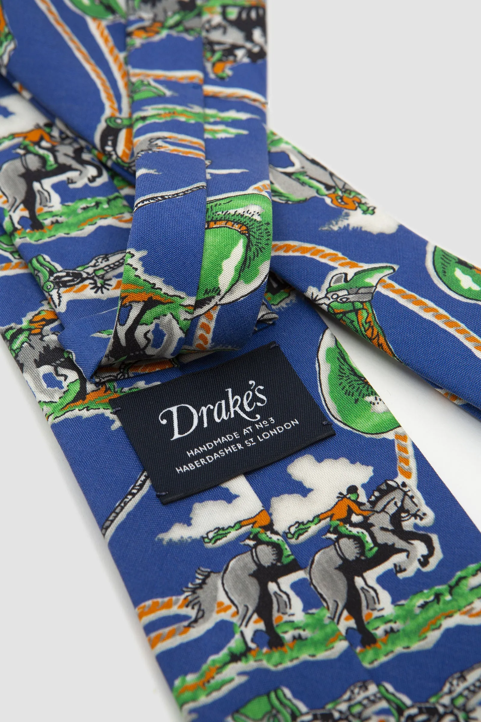 Drake's Multi Hats Tie Blue