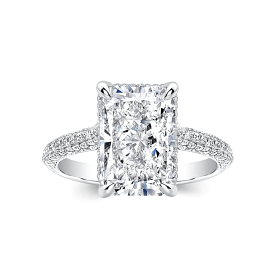 Elongated Radiant Cut Diamond Engagement Rings