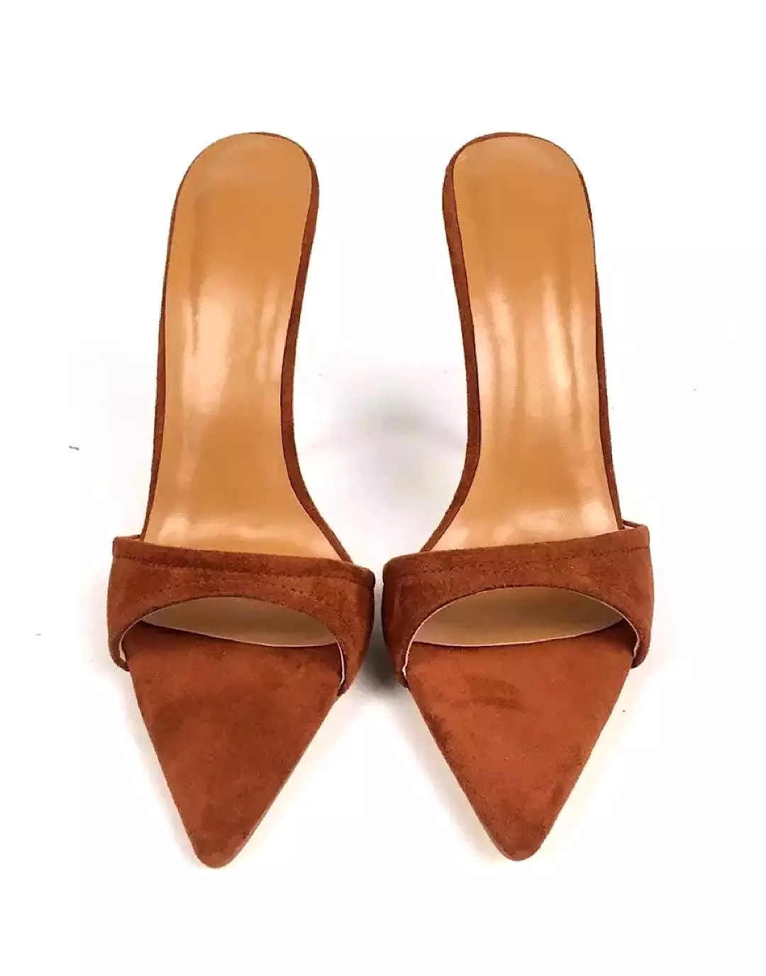 Faux Suede Pointed Toe Heels