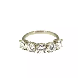 Five Diamonds Halo Band Ring