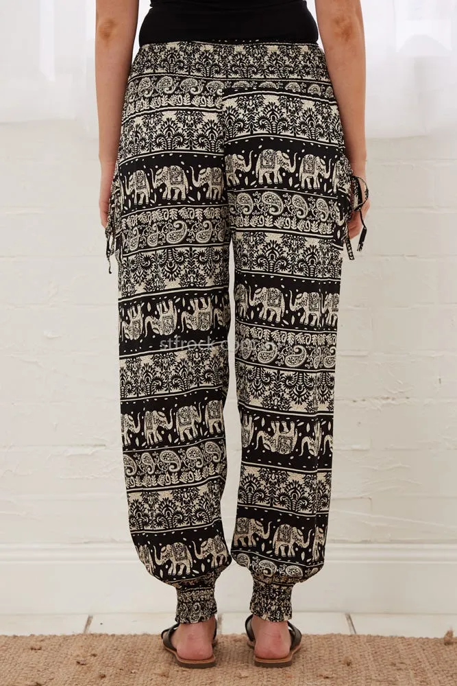 Gabby Lounge Pants in Black with Beige