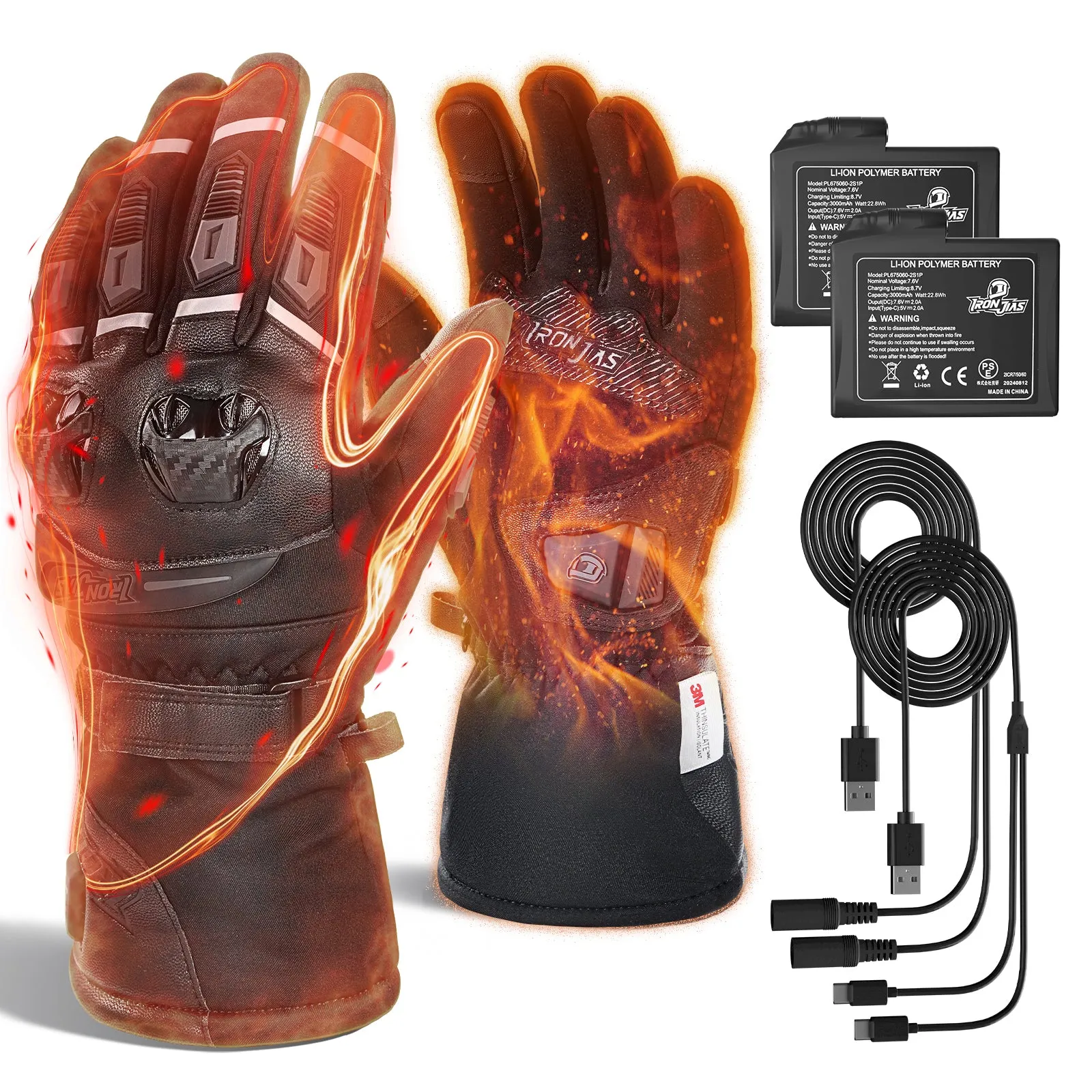 Gauntlet Heated Motorcycle Gloves | JIA13H