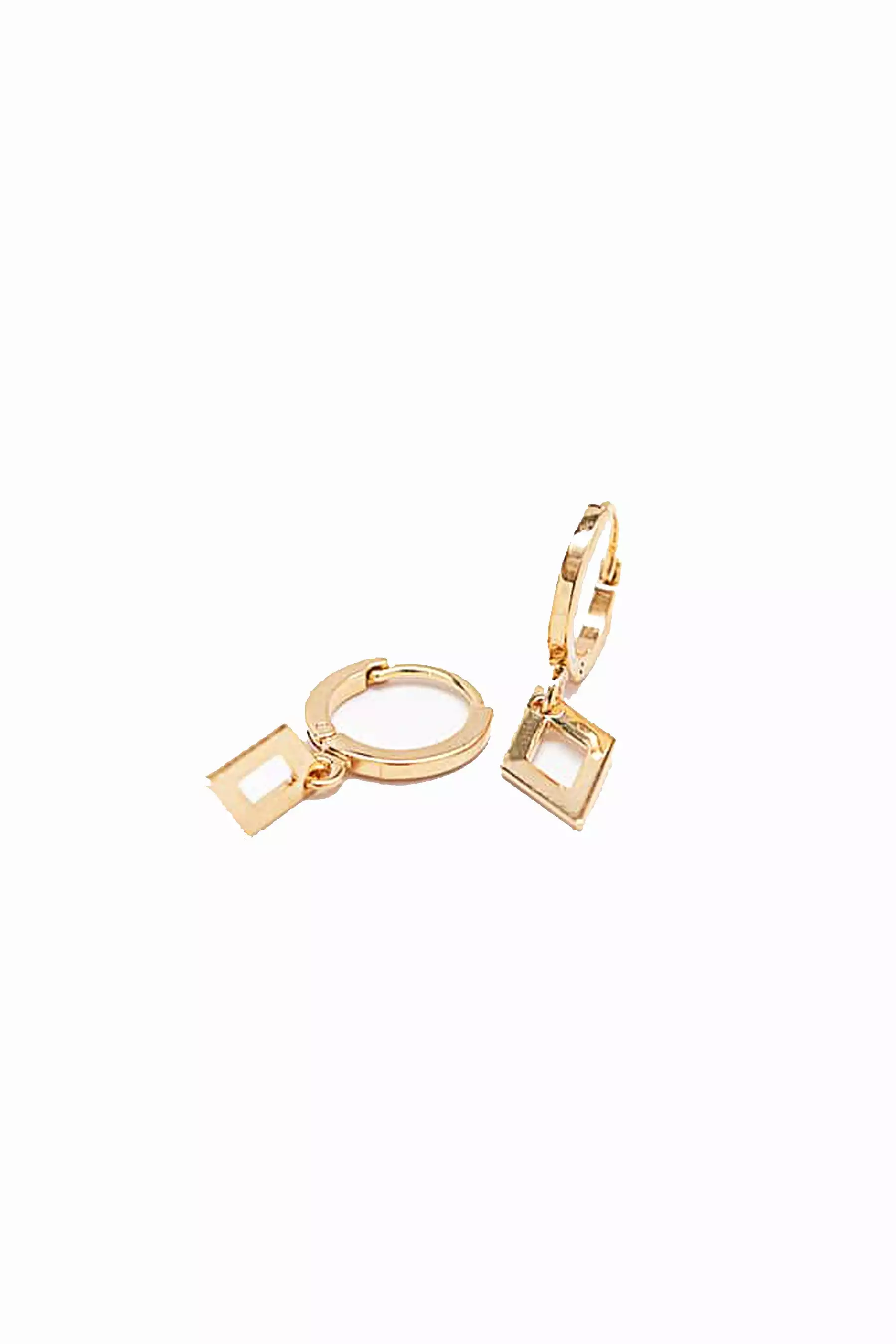 Geometric Diamond Huggie Earrings