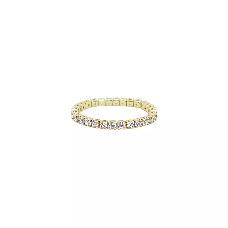 Gold CZ Stretch Ring