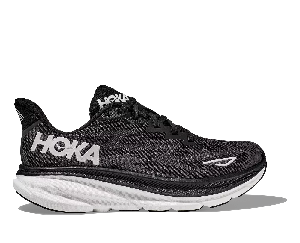 'Hoka' Men's Clifton 9 - Black / White