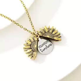 Holy Grail Sunflower GOLD Pendant Necklaces