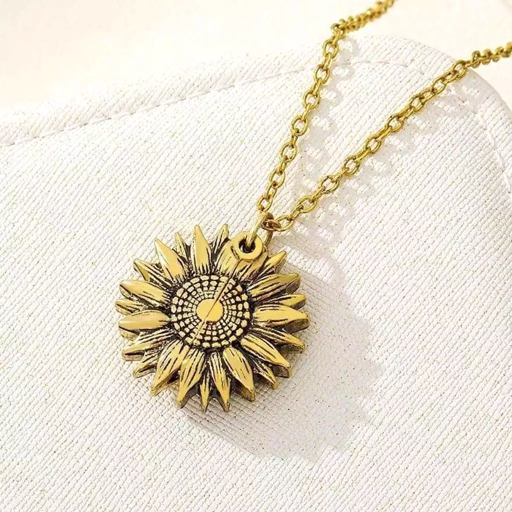 Holy Grail Sunflower GOLD Pendant Necklaces