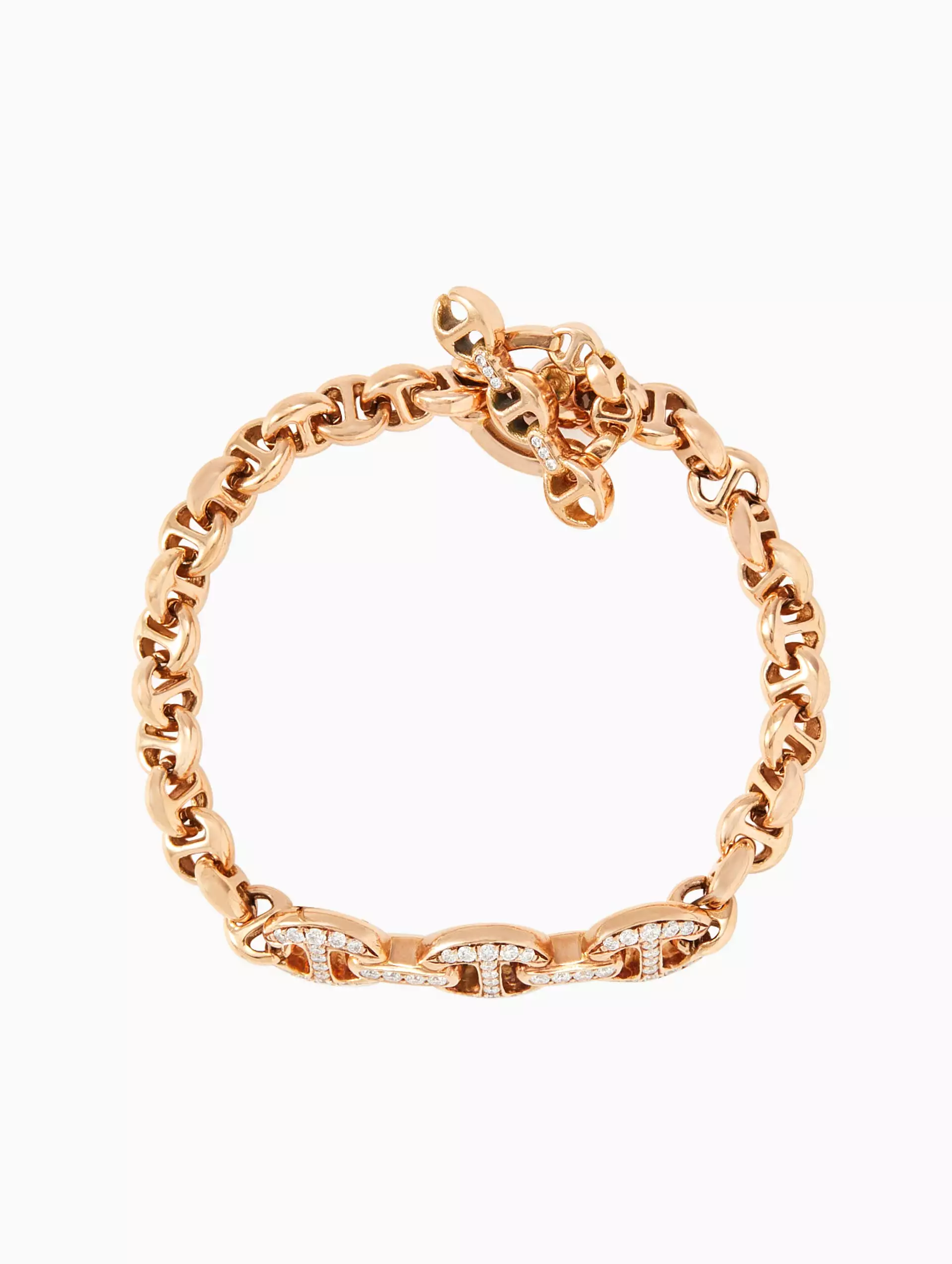 ID Bracelet With Antiquated Diamond Pendant