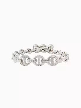 ID Bracelet With Antiquated Diamond Pendant