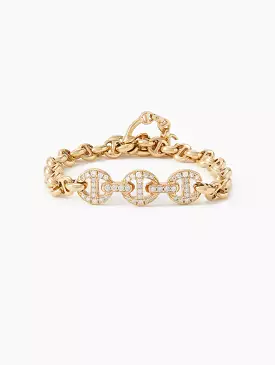 ID Bracelet With Antiquated Diamond Pendant