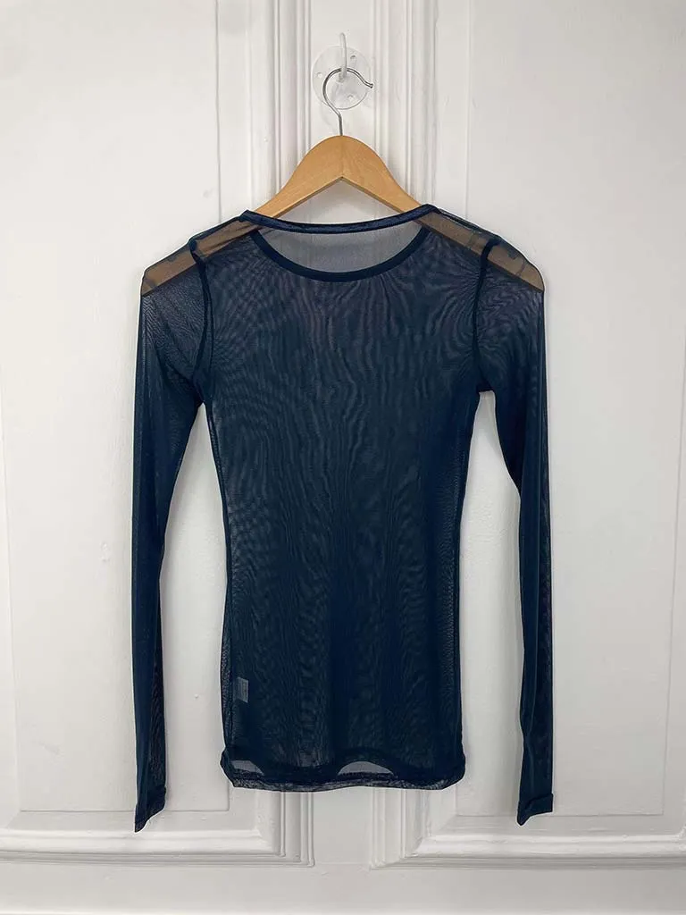 I.D Mesh Layering Top - Navy