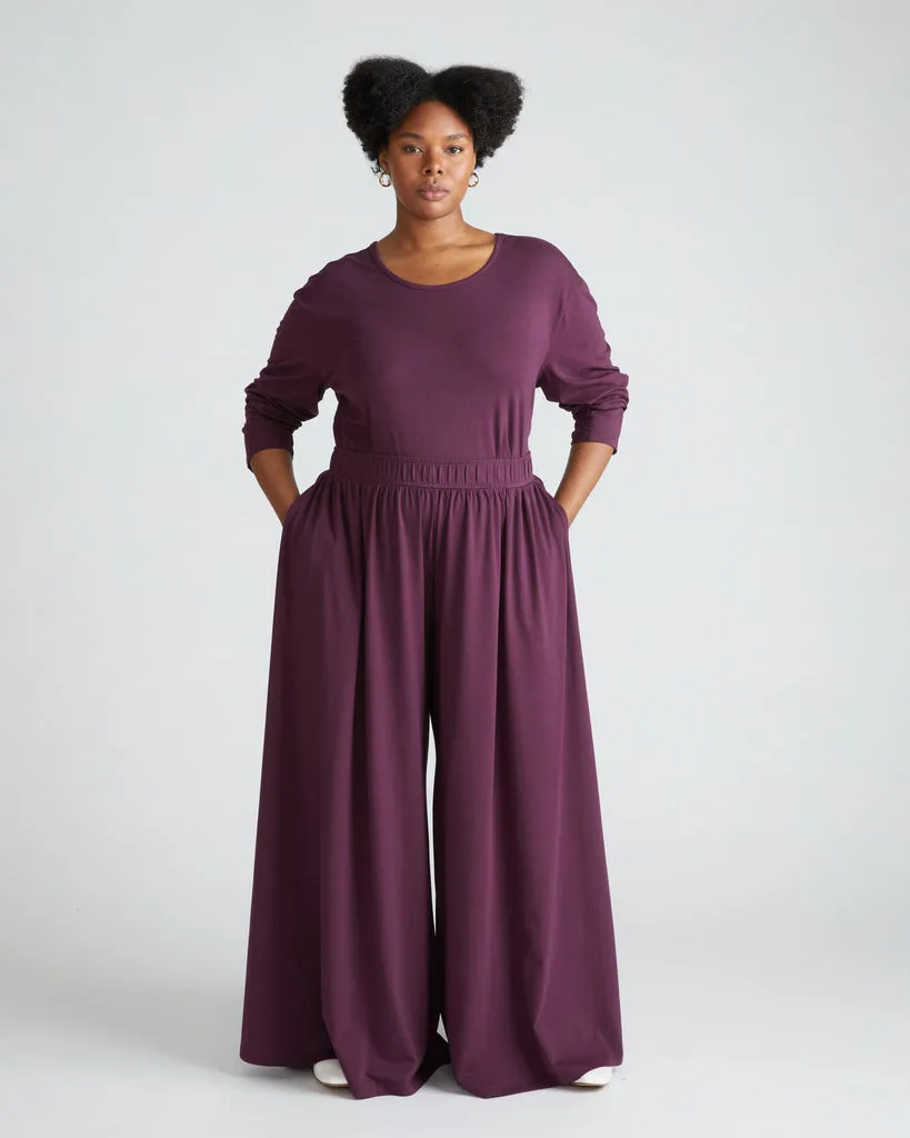 Isadora Wide Leg Lounge Pants - Acai