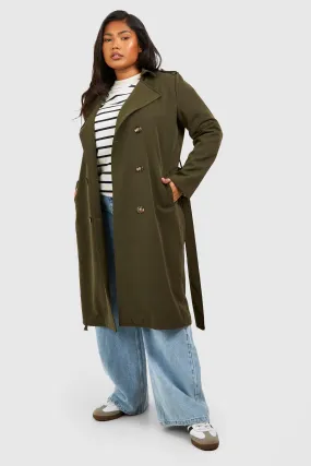 Jackets & Coats | Plus Woven Longline Belted Trench | boohoo