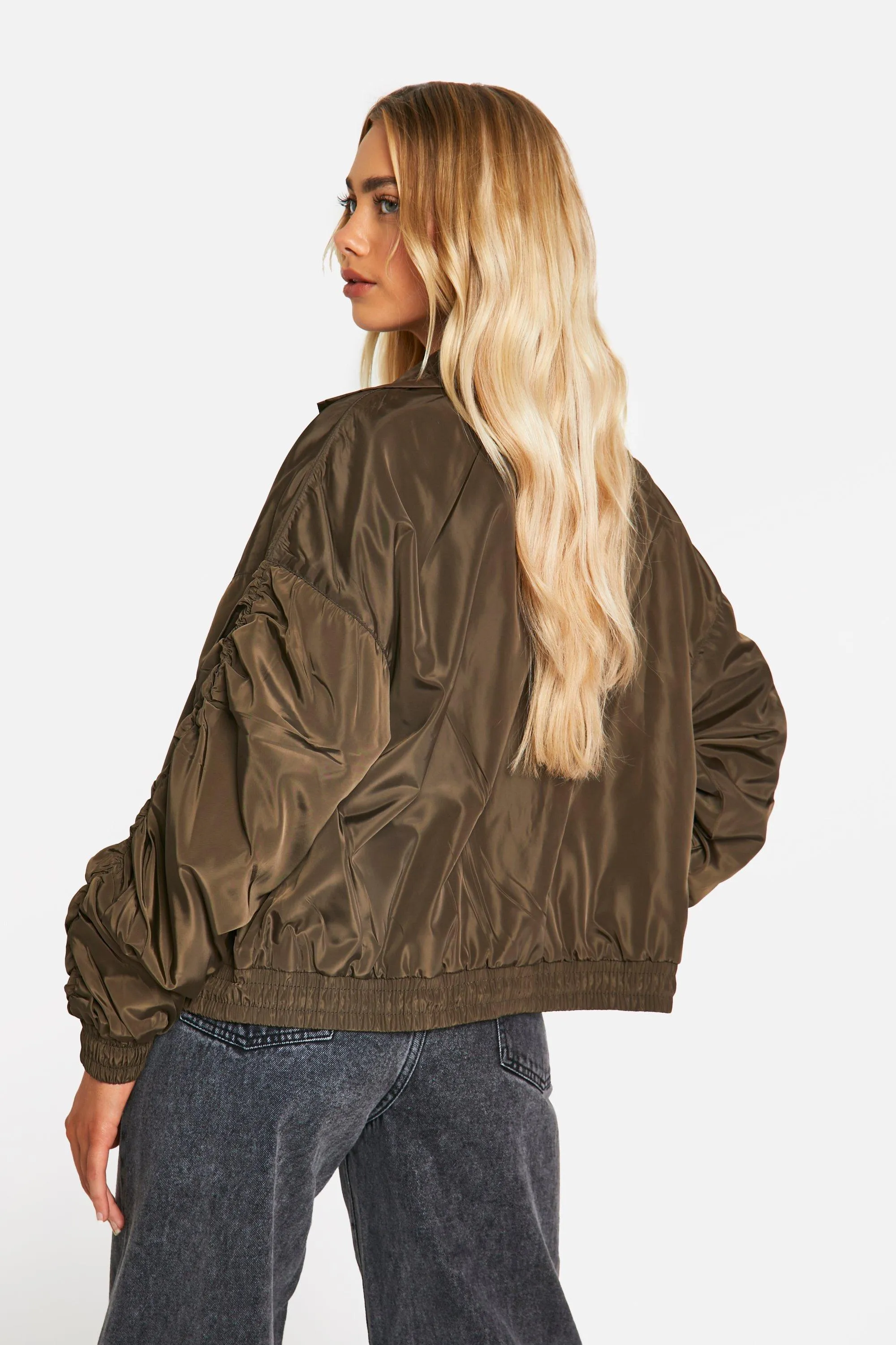 Jackets & Coats | Toggle Ruched Detail Mac | boohoo